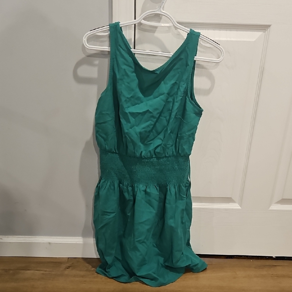 Universal Thread Teal Sleeveless Smocked-Waist Mini Dress